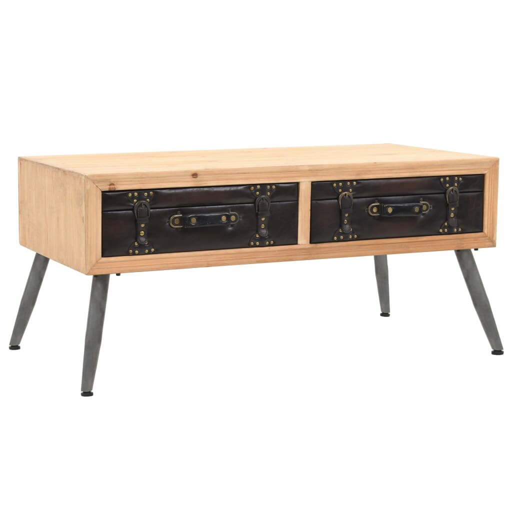 vidaXL Маса за кафе масивна ела 115x55x50 см