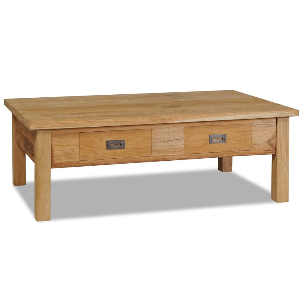 vidaXL Маса за кафе масивно тиково дърво 100x60x35 см