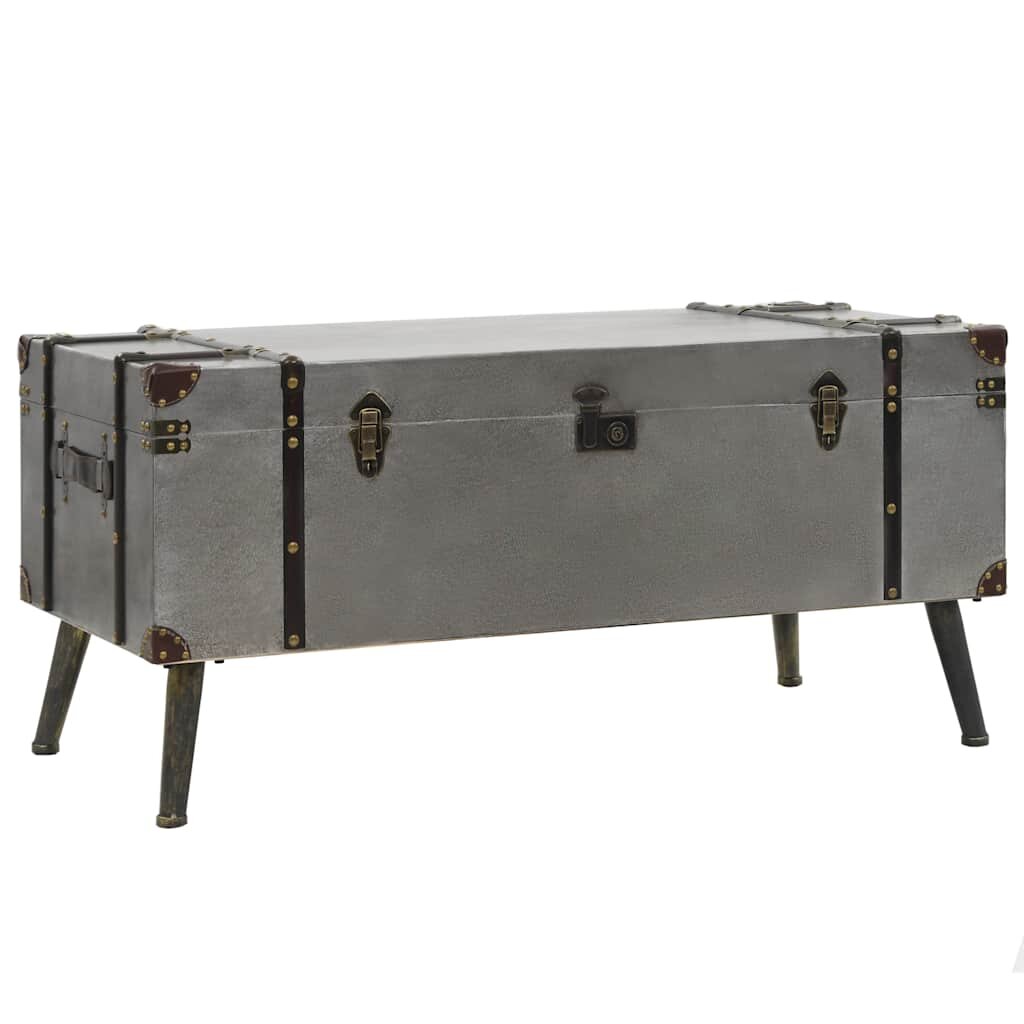 vidaXL Маса за кафе МДФ и алуминий 102x51x475 см