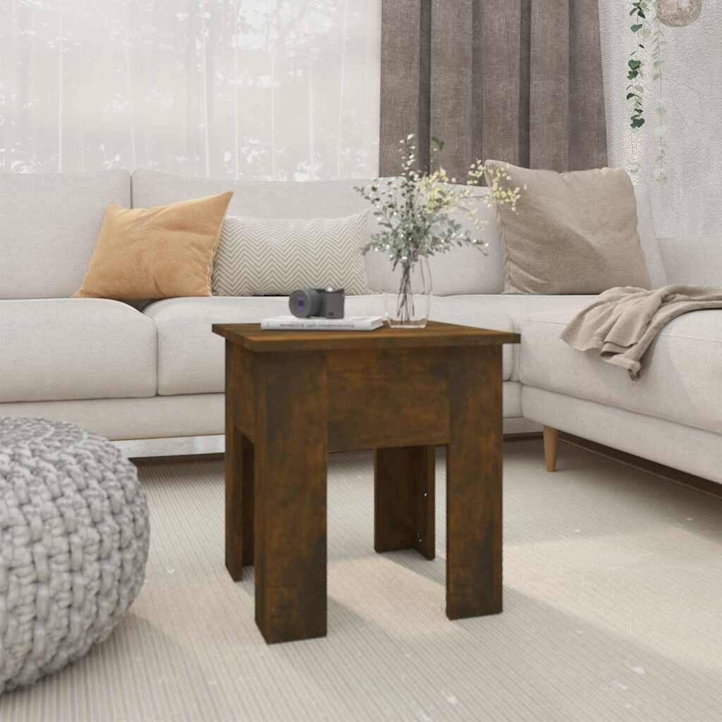 vidaXL Маса за кафе опушен дъб 40x40x42 см инженерно дърво