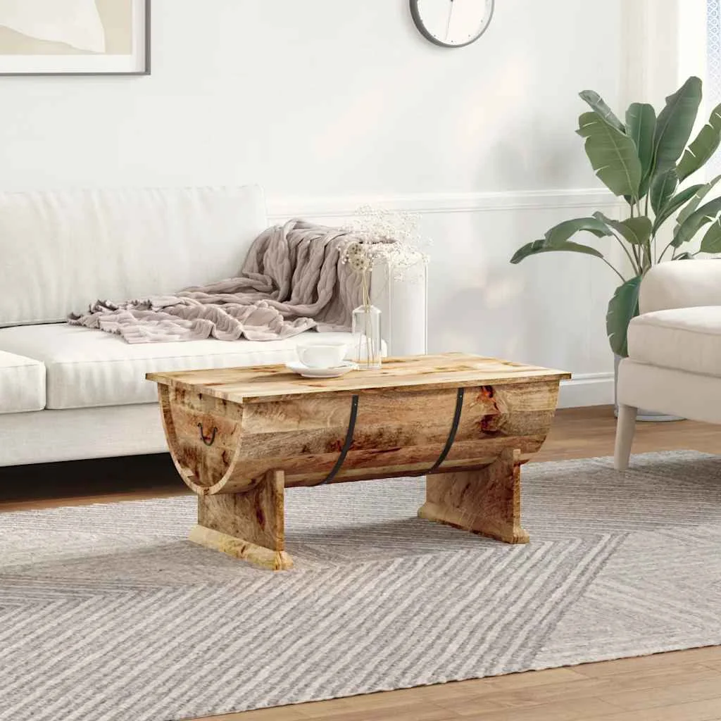 vidaXL Маса за кафе от мангово дърво масив 88x50x40 cм