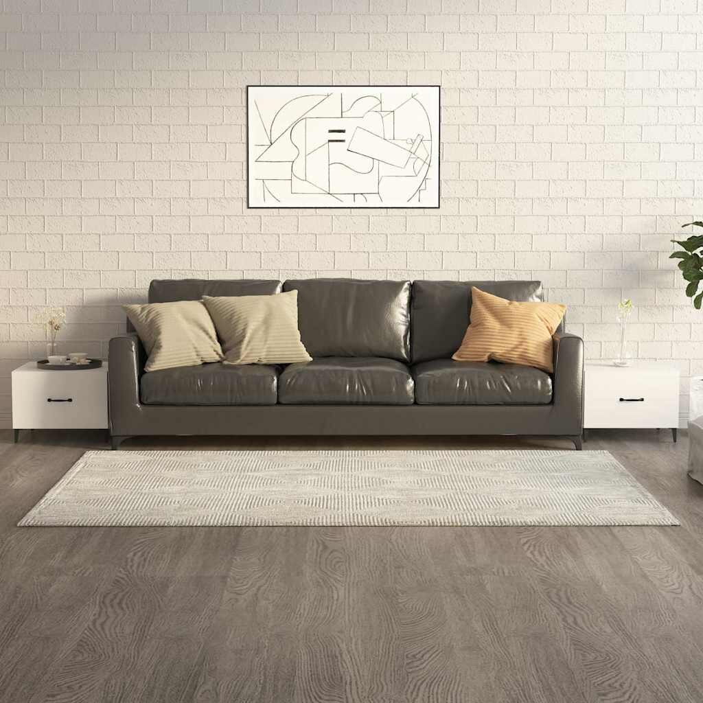 vidaXL Маса за кафе с метални крака 2 бр Бял гланц 50x50x40 см
