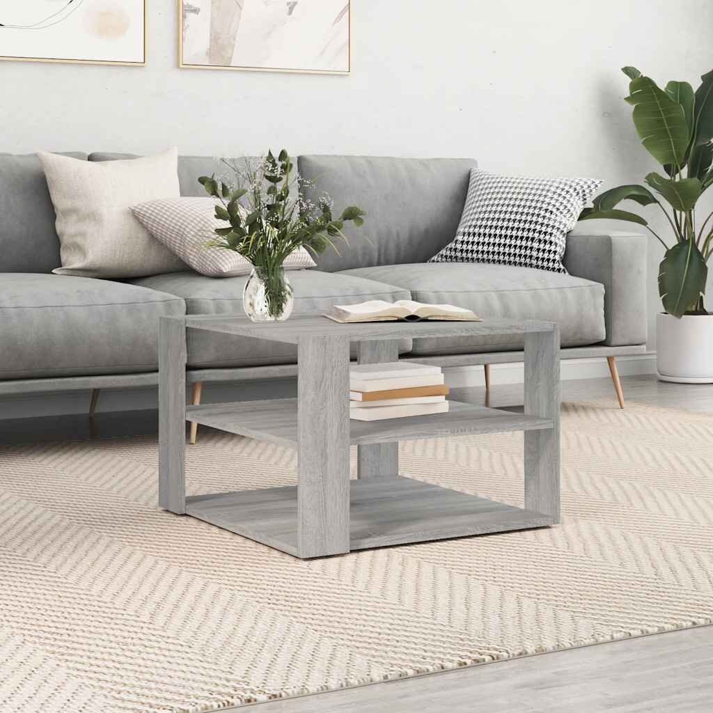 vidaXL Маса за кафе сив сонома 58x58x40 см инженерно дърво