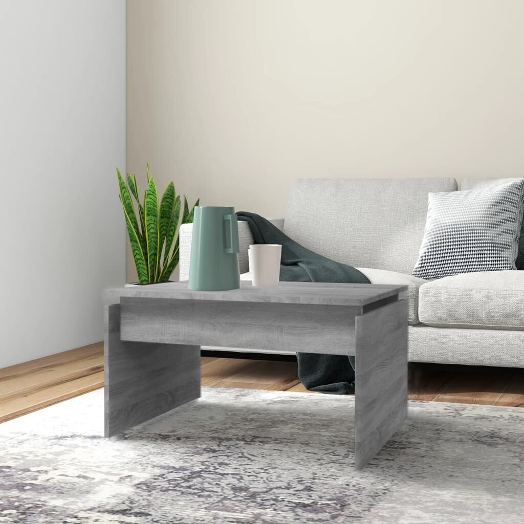 vidaXL Маса за кафе сив сонома 68x50x38 см инженерно дърво