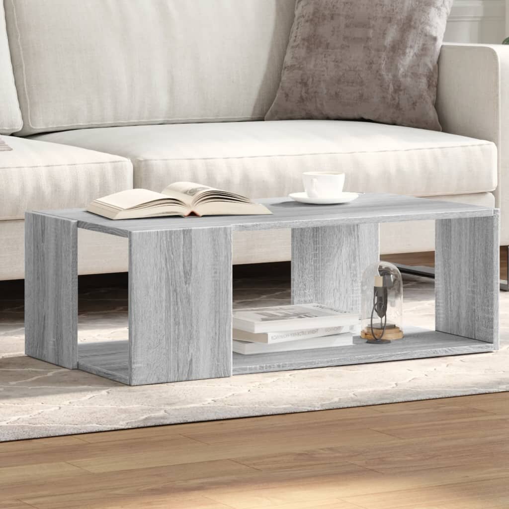 vidaXL Маса за кафе сив сонома 895x48x30 см инженерно дърво