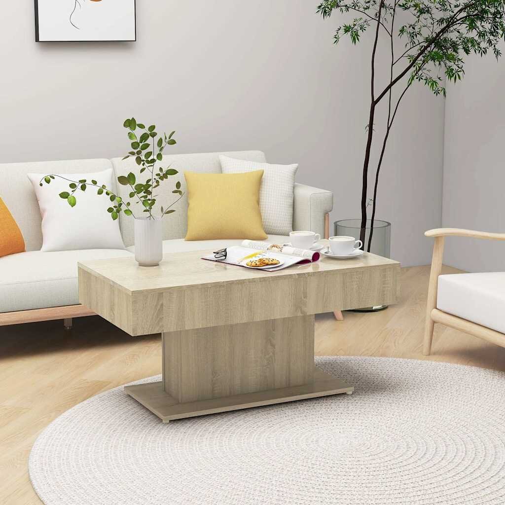 vidaXL Маса за кафе сонома дъб 96x50x45 см инженерно дърво