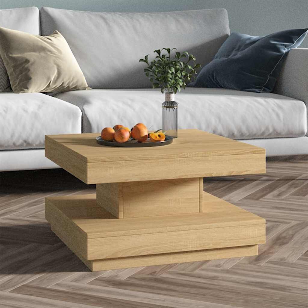 vidaXL Маса за кафе светлокафява 60x60x35 см МДФ