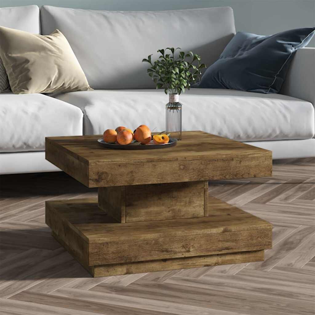vidaXL Маса за кафе тъмнокафява 60x60x35 см МДФ
