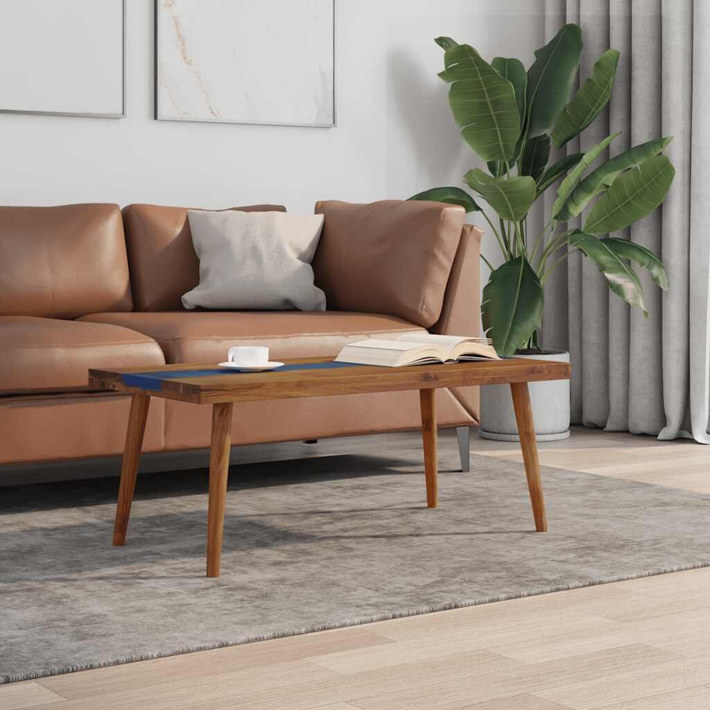 vidaXL Маса за кафе тиково дърво смола 100x50x40 cм