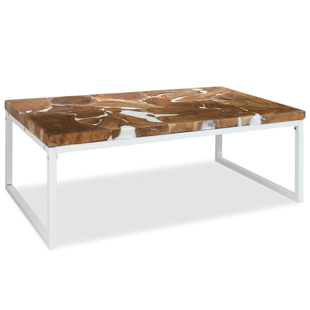 vidaXL Маса за кафе тиково дърво смола 110x60x40 cм