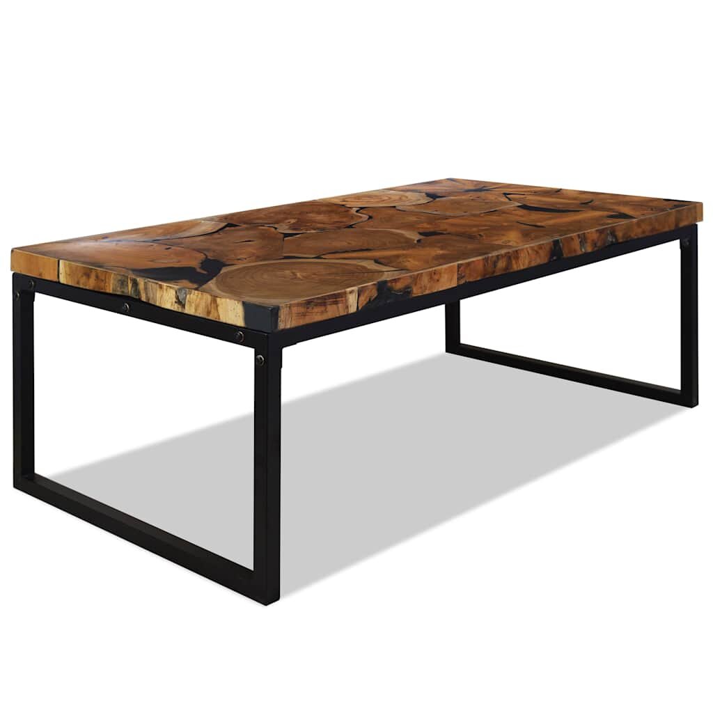 vidaXL Маса за кафе тиково дърво смола 110x60x40 cм
