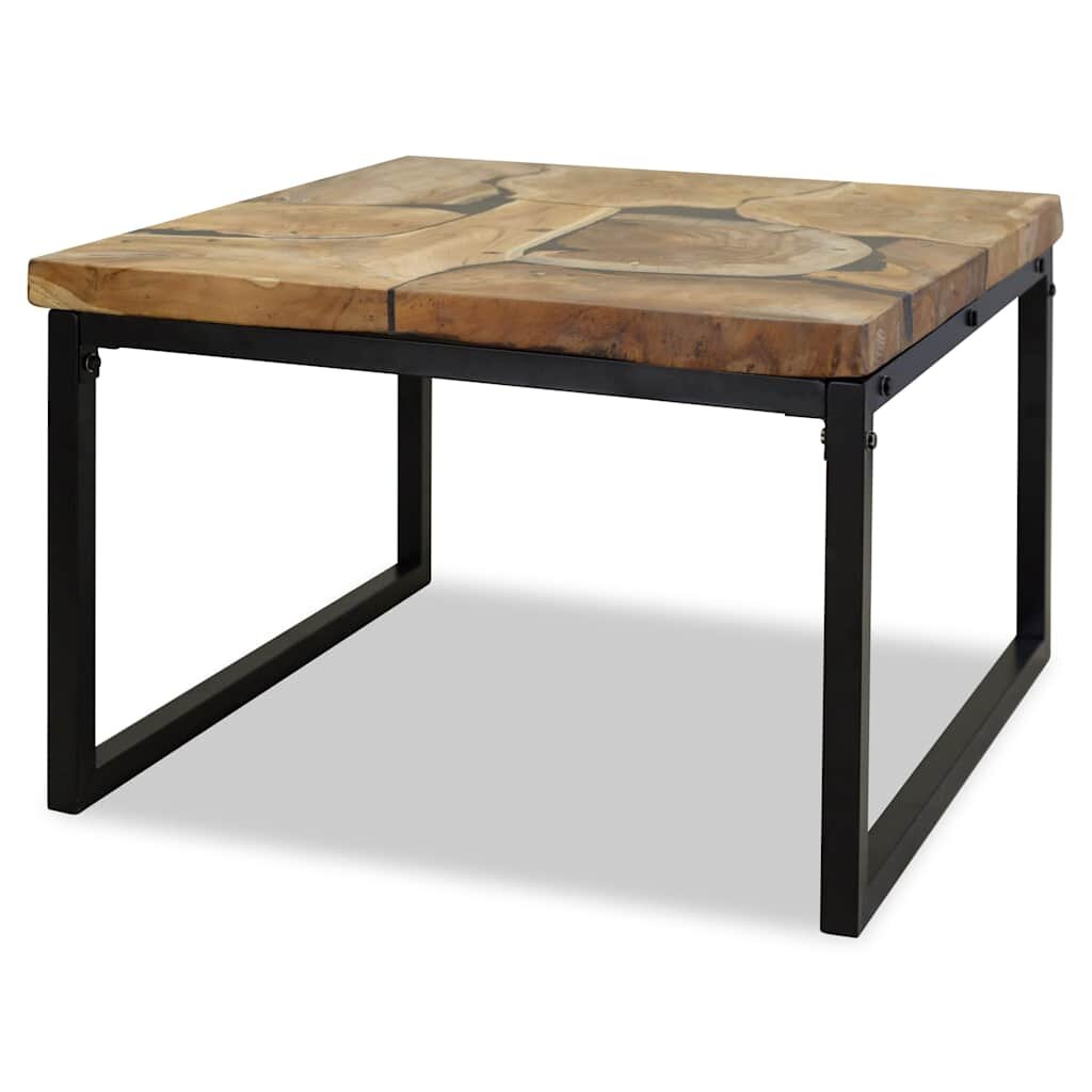vidaXL Маса за кафе тиково дърво смола 60x60x40 cм