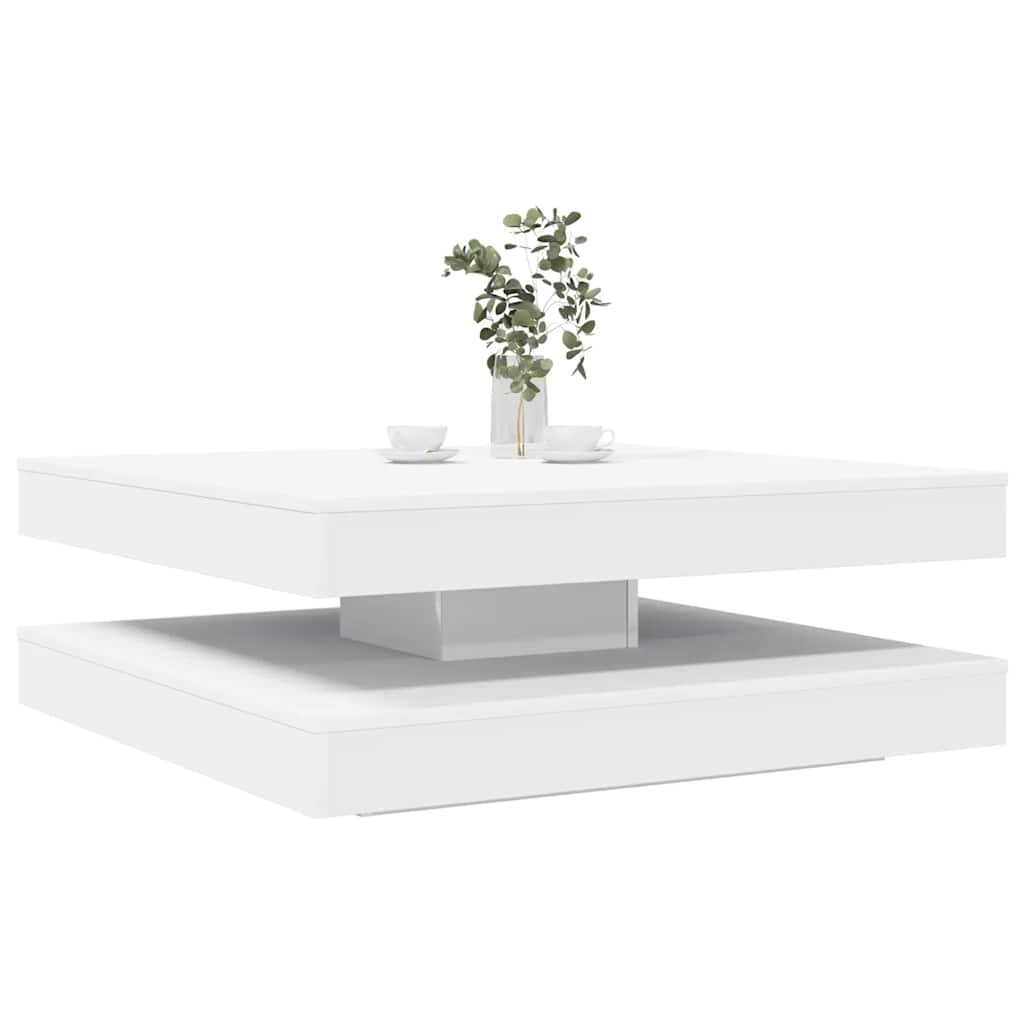 vidaXL Маса за кафе Въртяща се на 360 градуса Бяло 90x90x345 cm