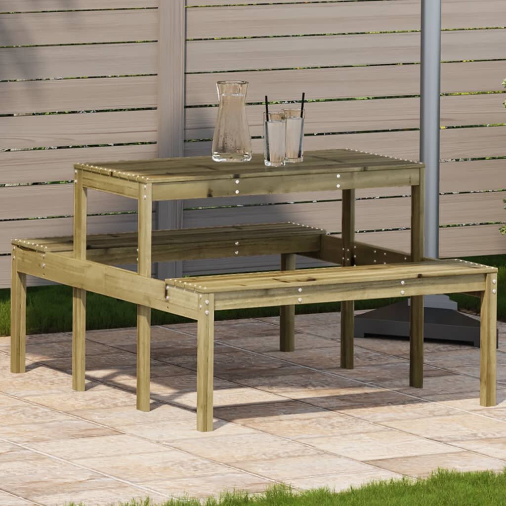 vidaXL Маса за пикник 110x134x75 см импрегнирано борово дърво