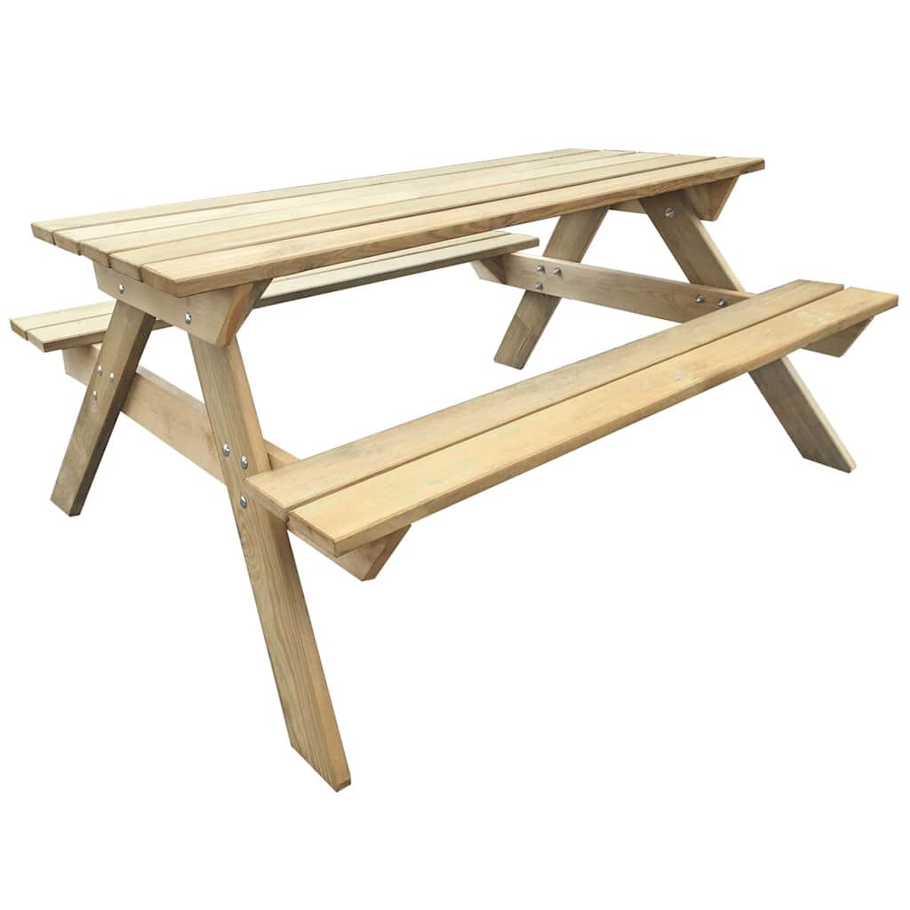 vidaXL Маса за пикник 150x135x715 см дърво
