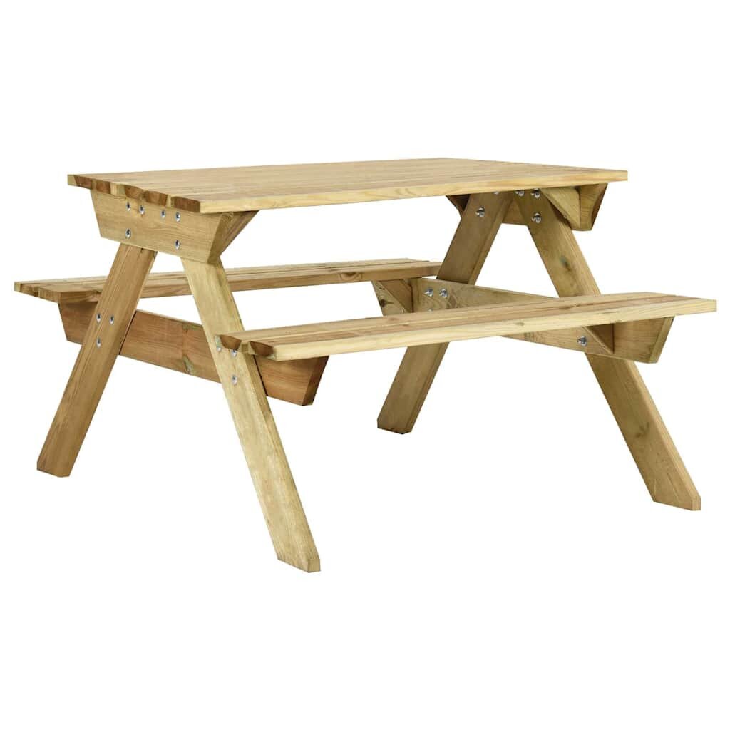 vidaXL Маса за пикник с пейки 110x123x73 см импрегниран бор