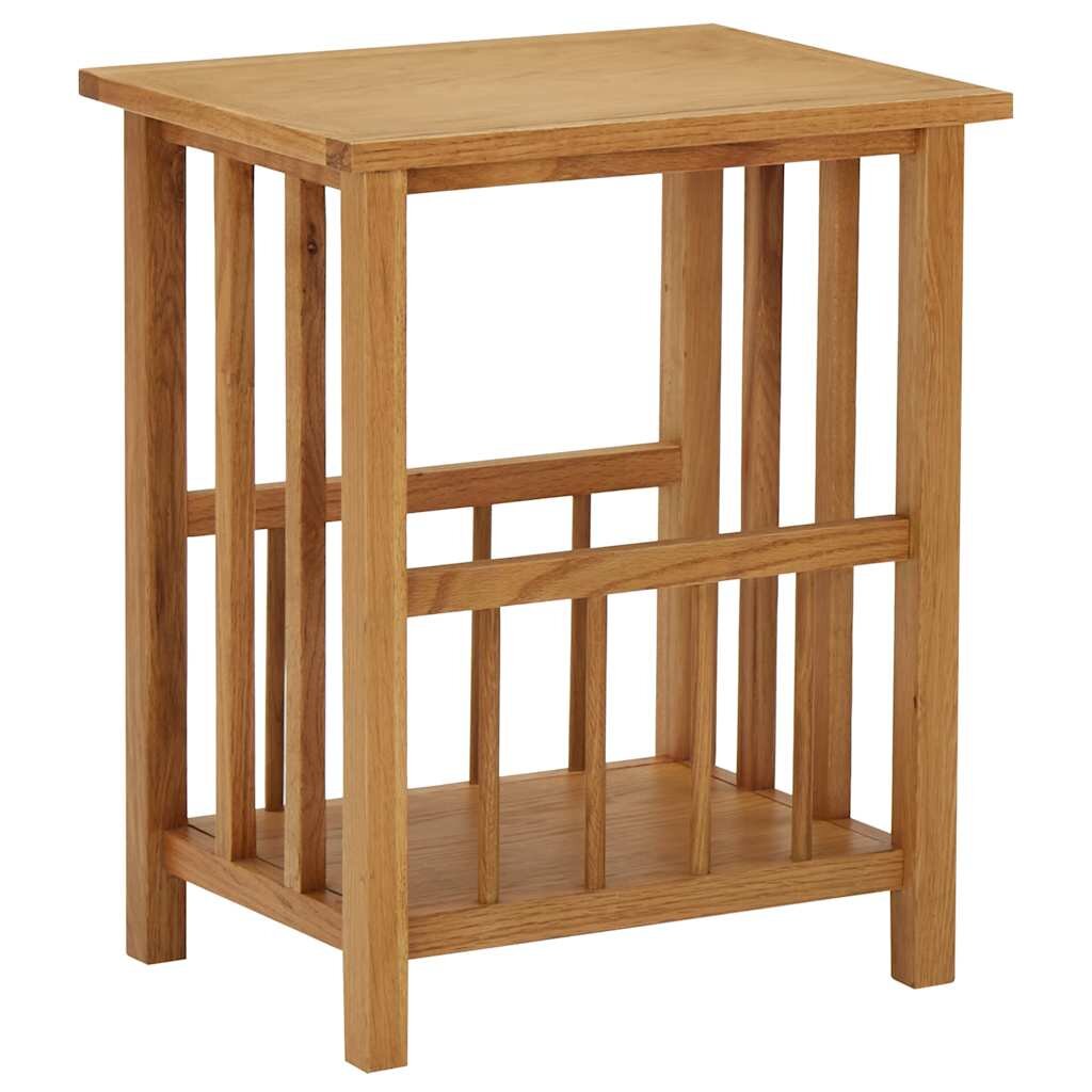 vidaXL Маса за списания 45x35x55 см дъбово дърво масив