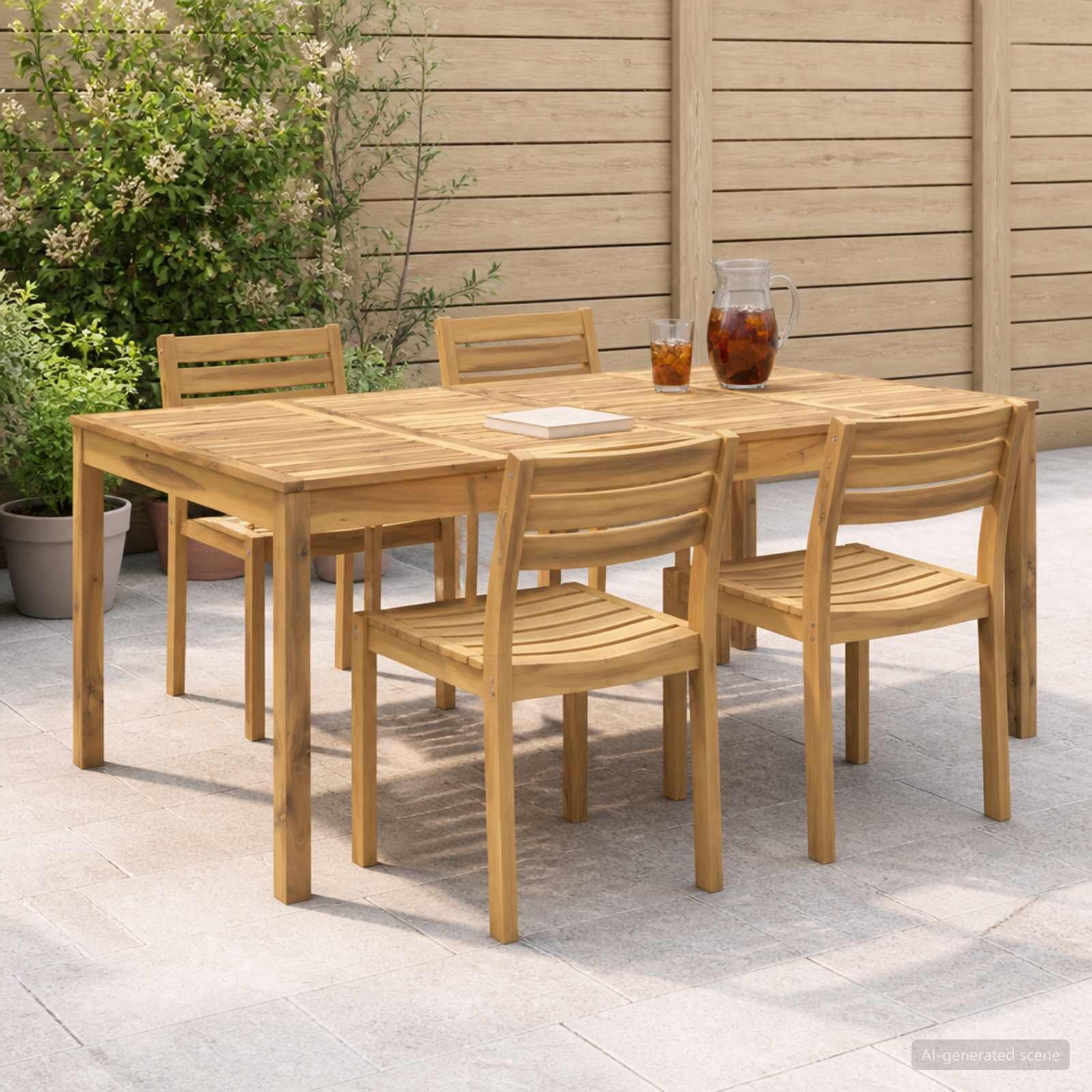 vidaXL Маса за вечеря в градината Бяло 196 x 1005 x 75 см