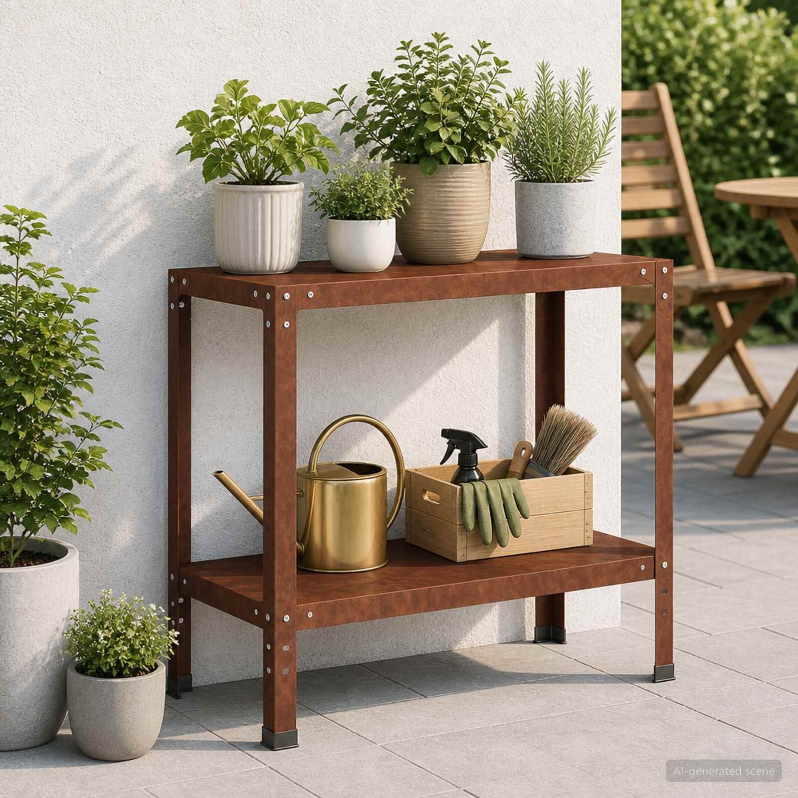 vidaXL Маса за засаждане 100 x 40 x 80 cm Кортенова стомана Ръждясало