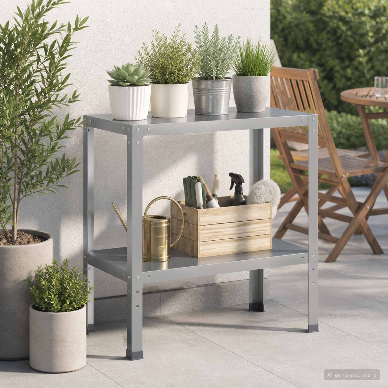 vidaXL Маса за засаждане 100 x 40 x 80 cm Поцинкована стомана