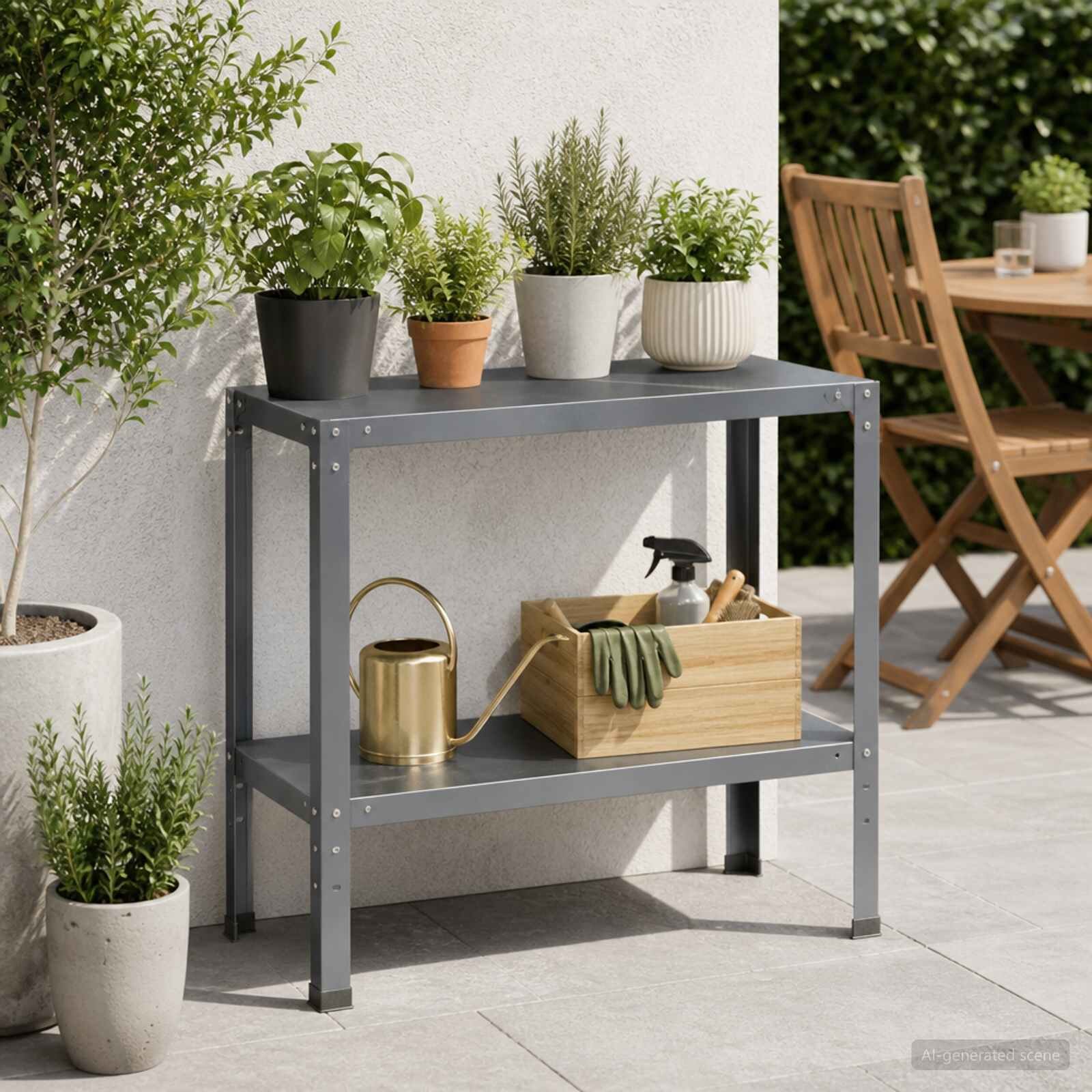 vidaXL Маса за засаждане 100 x 40 x 80 cm Прахово боядисана стомана