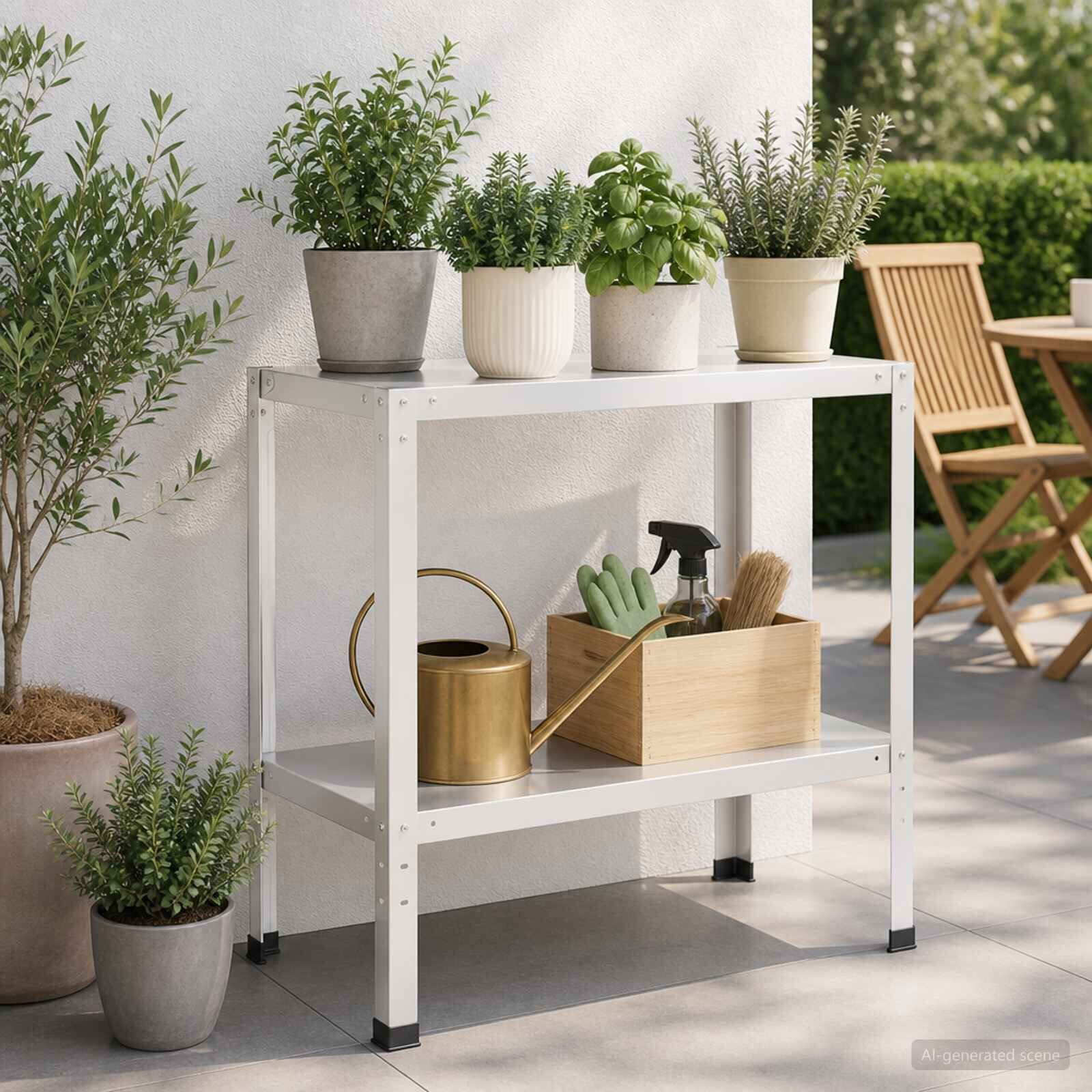 vidaXL Маса за засаждане 100 x 40 x 80 cm Прахово боядисана стомана