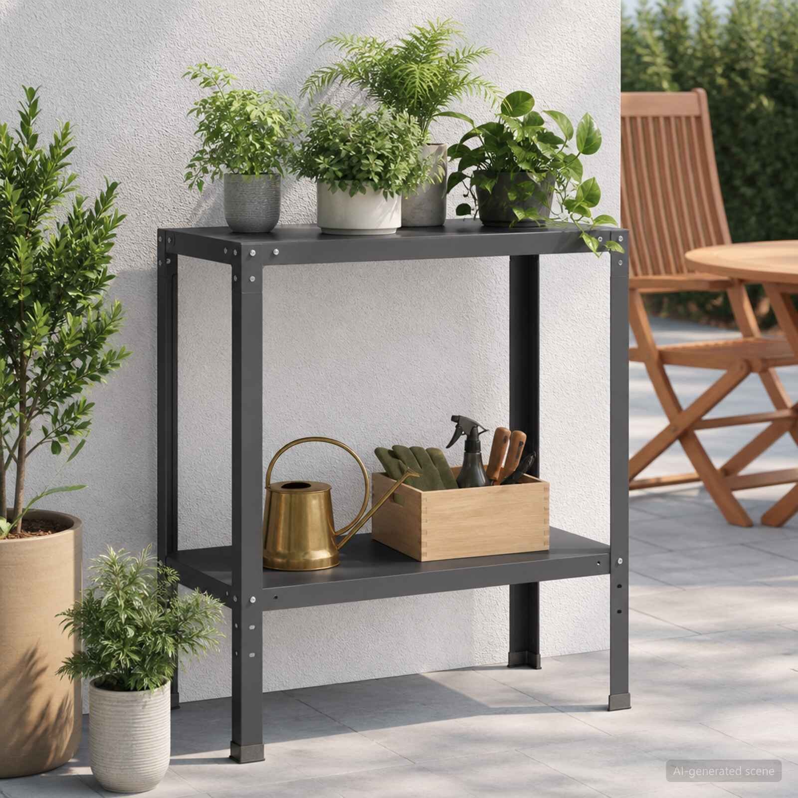 vidaXL Маса за засаждане 100 x 40 x 80 cm Прахово боядисана стомана