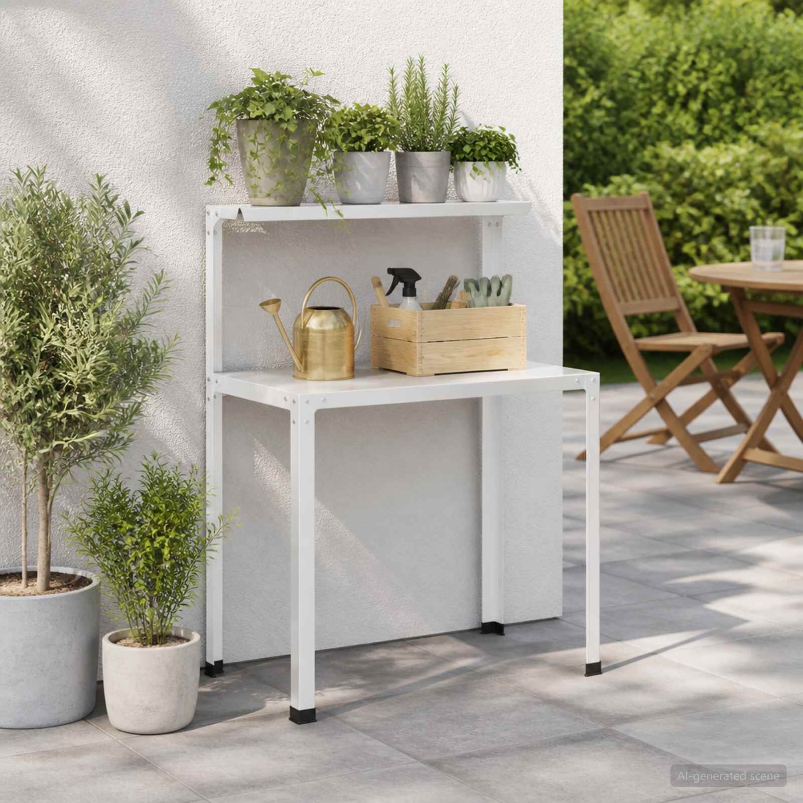 vidaXL Маса за засаждане 100 x 50 x 104 см Прахово боядисана стомана