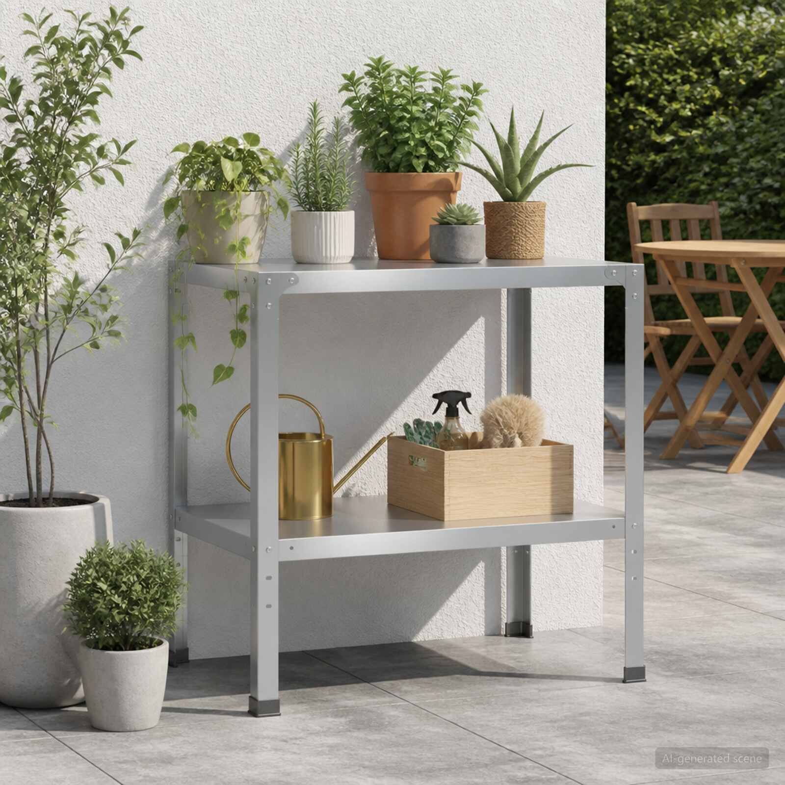 vidaXL Маса за засаждане 100 x 50 x 80 см Поцинкована стомана
