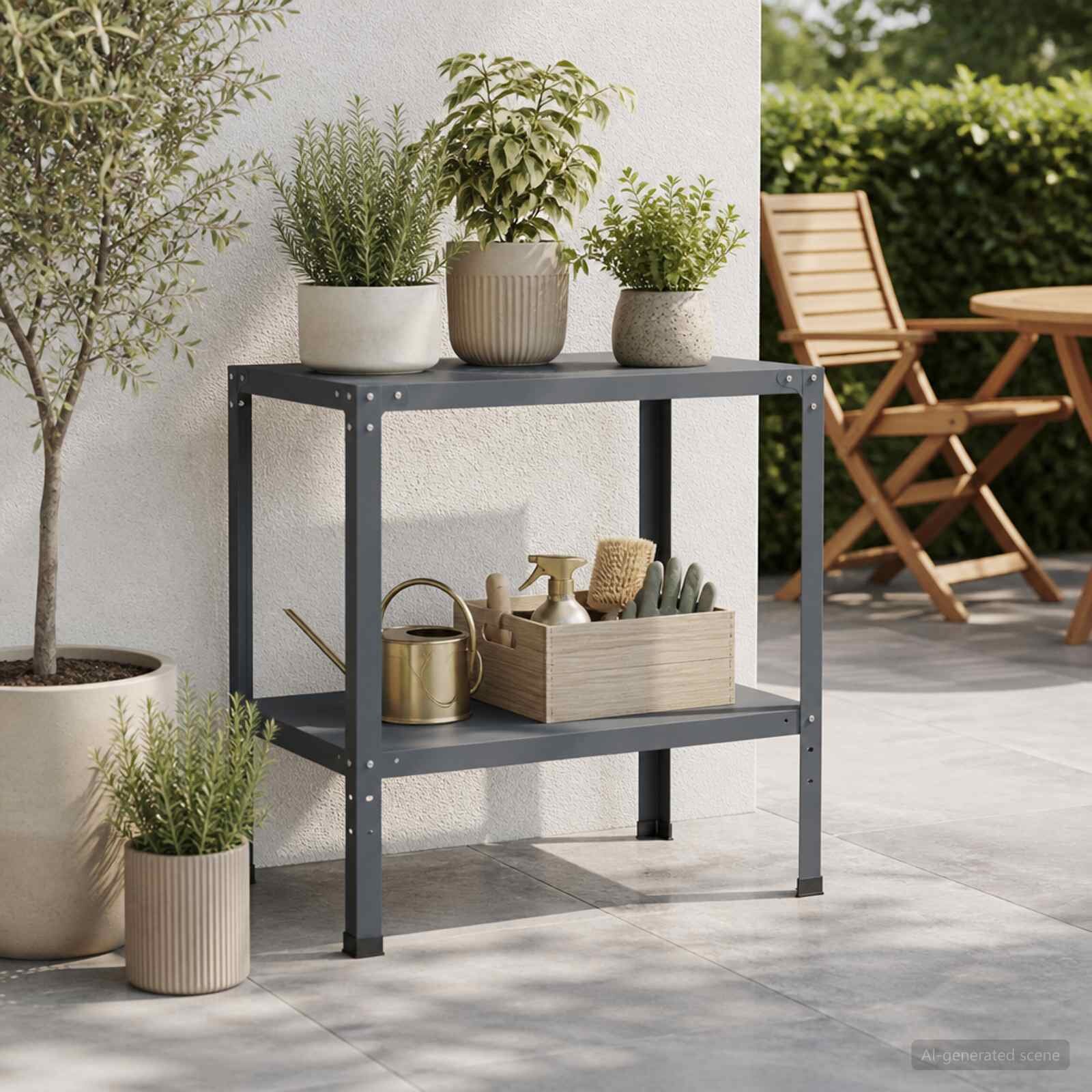 vidaXL Маса за засаждане 100 x 50 x 80 см Прахово боядисана стомана