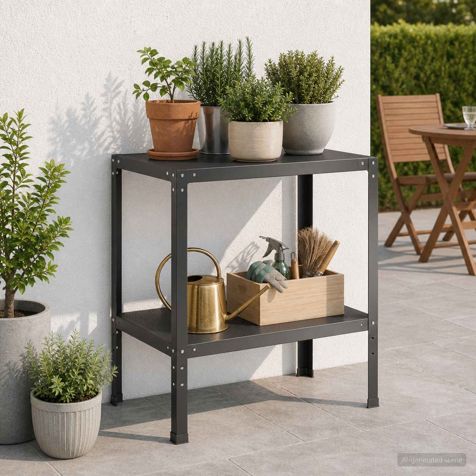 vidaXL Маса за засаждане 100 x 50 x 80 см Прахово боядисана стомана