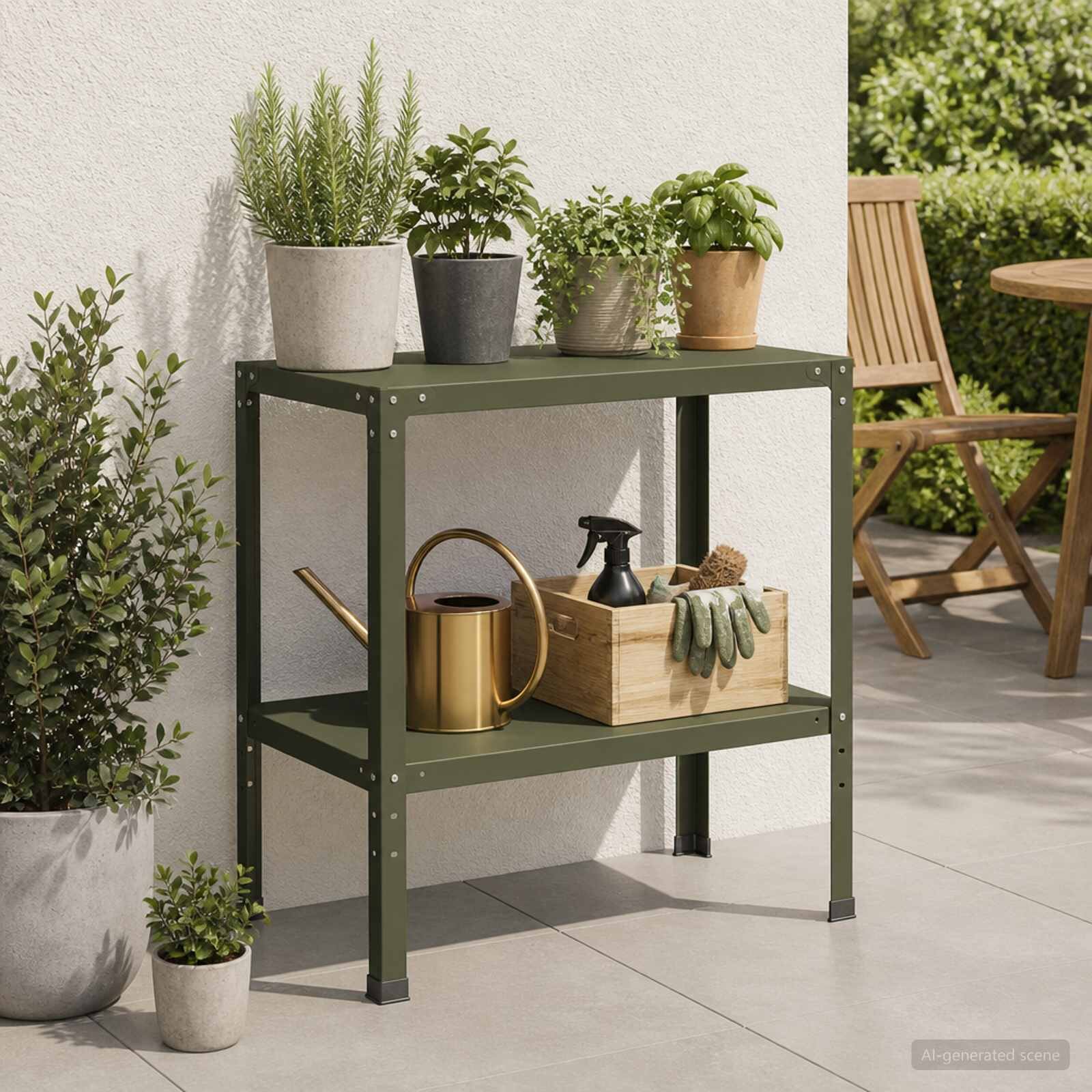 vidaXL Маса за засаждане 100 x 50 x 80 см Прахово боядисана стомана