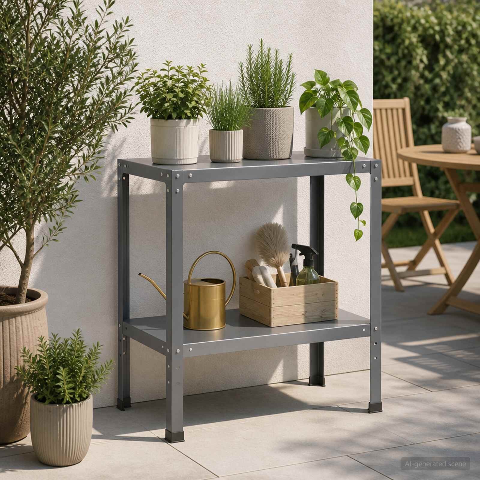 vidaXL Маса за засаждане 60 x 40 x 80 см Прахово боядисана стомана