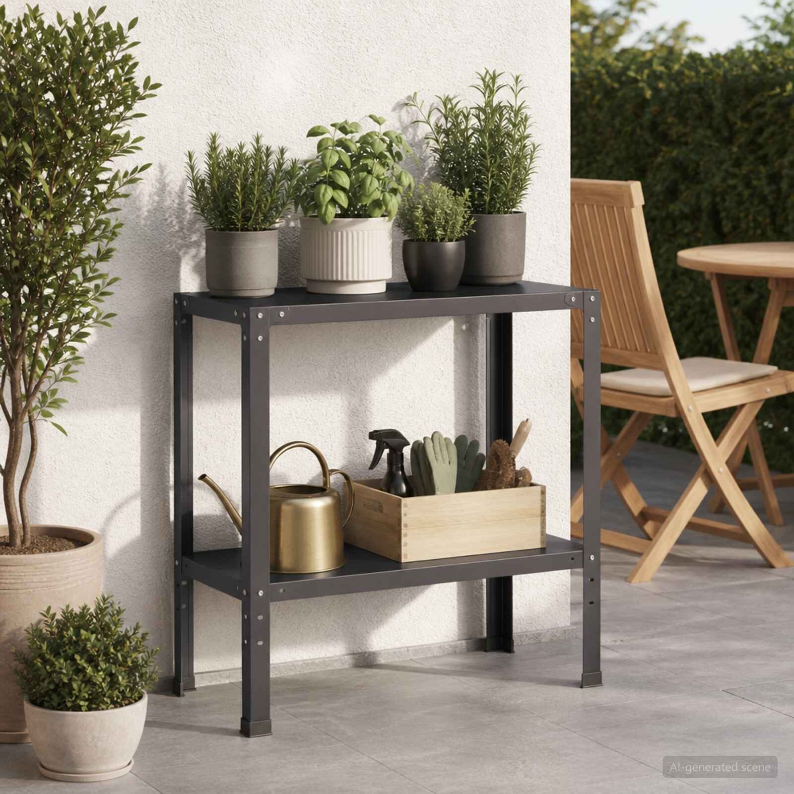 vidaXL Маса за засаждане 60 x 40 x 80 см Прахово боядисана стомана