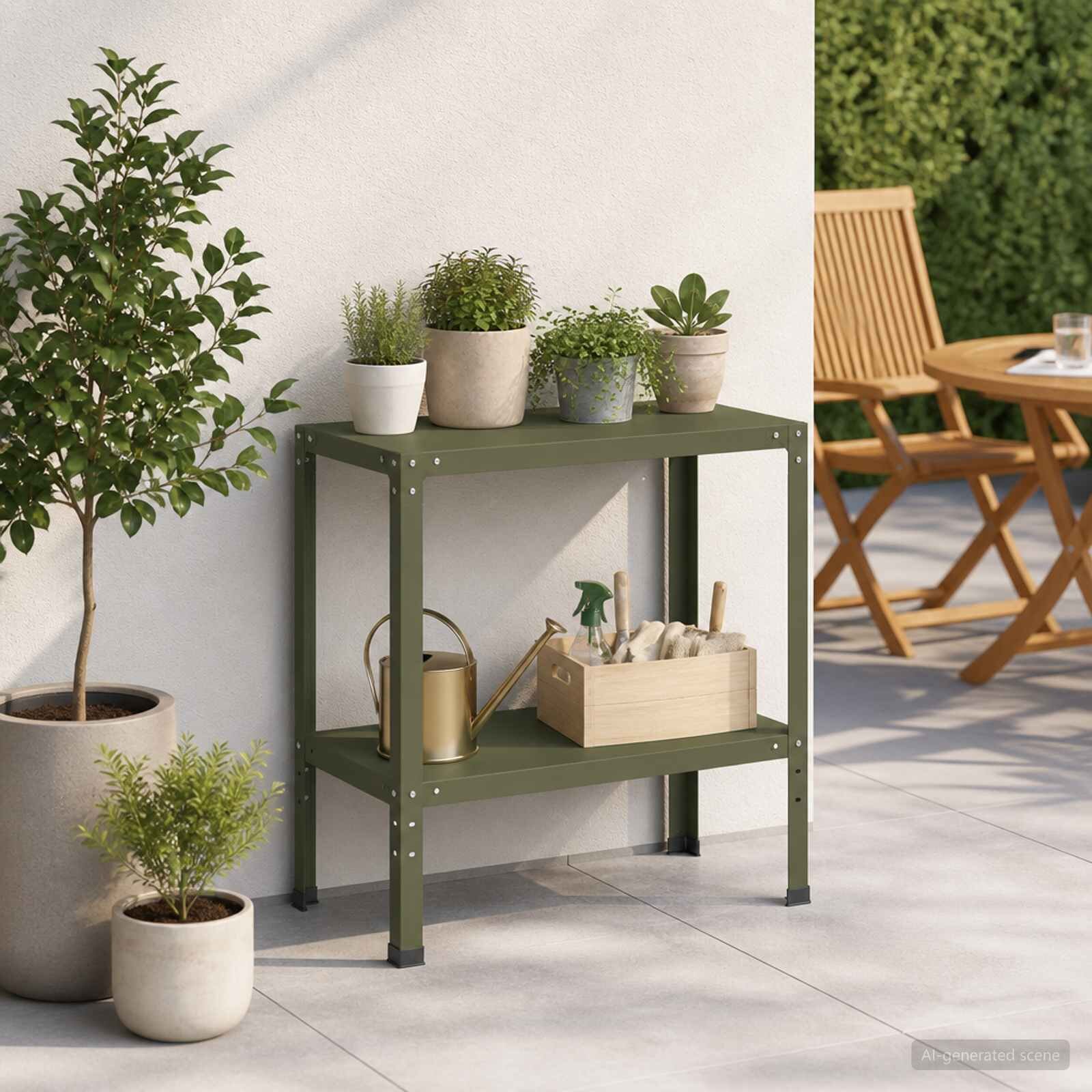 vidaXL Маса за засаждане 60 x 40 x 80 см Прахово боядисана стомана