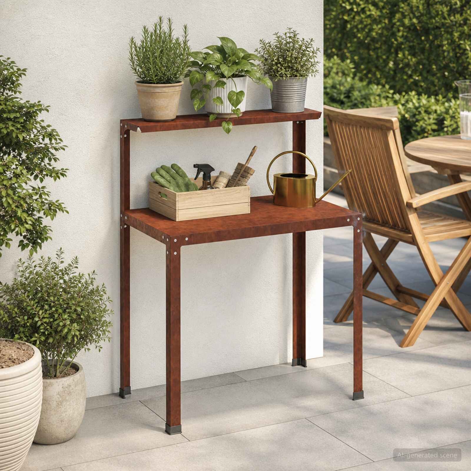 vidaXL Маса за засаждане 60 x 50 x 104 cm Кортенова стомана Ръждясало