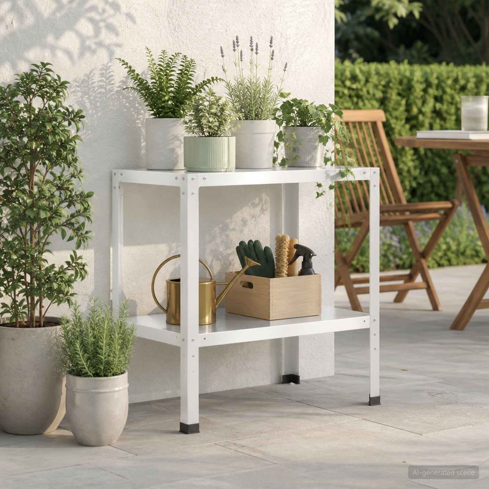 vidaXL Маса за засаждане 60 x 50 x 80 см Прахово боядисана стомана