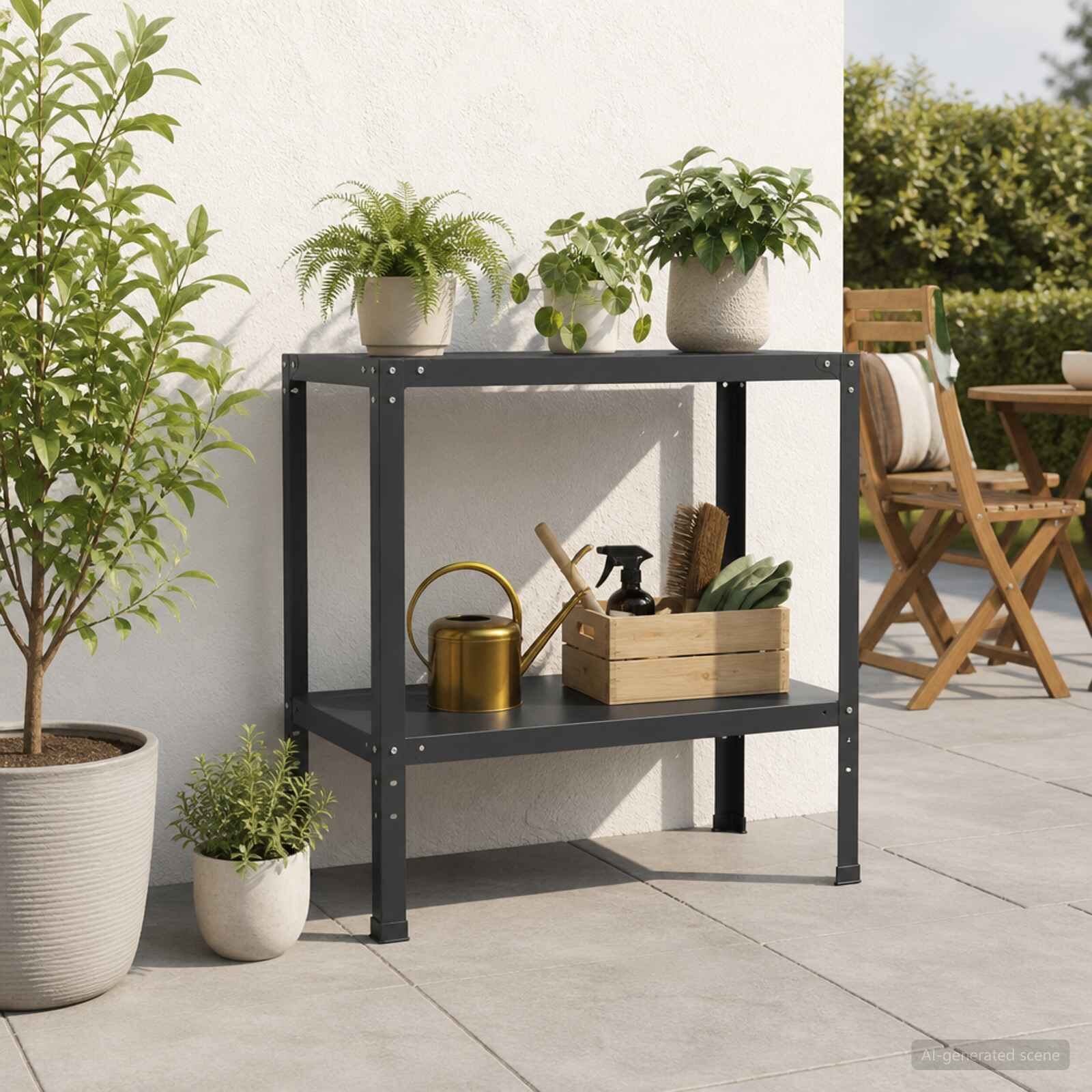 vidaXL Маса за засаждане 60 x 50 x 80 см Прахово боядисана стомана