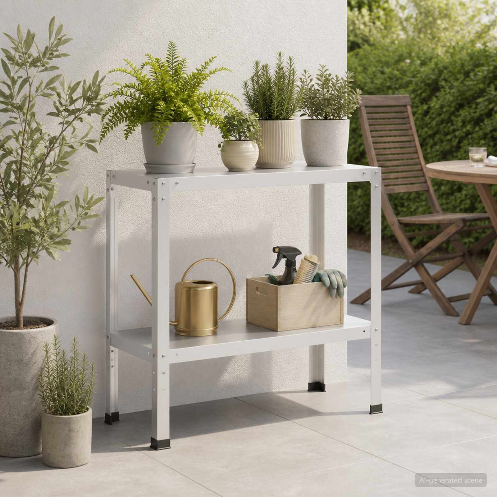 vidaXL Маса за засаждане 80 x 40 x 80 cm Прахово боядисана стомана