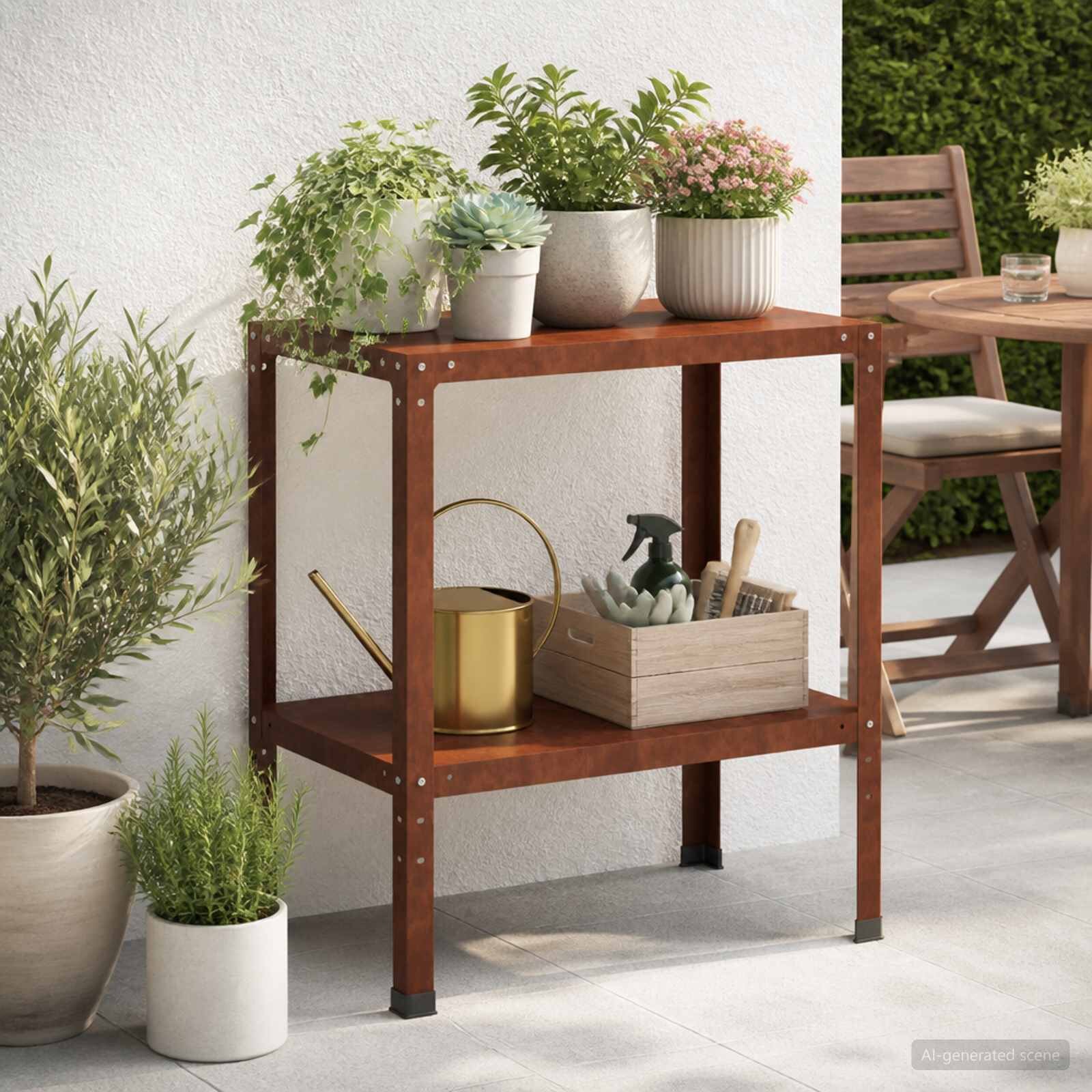 vidaXL Маса за засаждане 80 x 50 x 80 cm Кортенова стомана Ръждясало