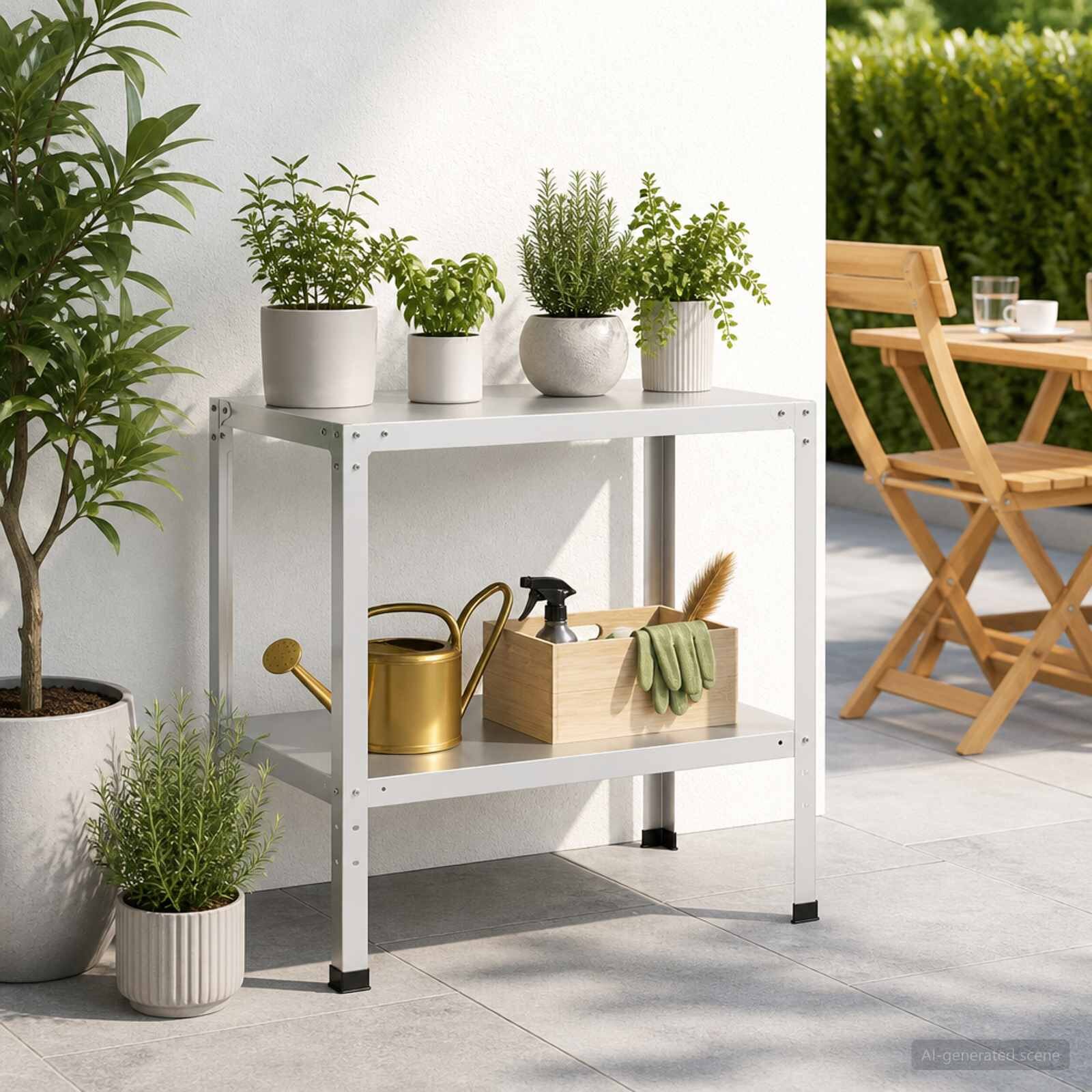 vidaXL Маса за засаждане 80 x 50 x 80 cm Прахово боядисана стомана