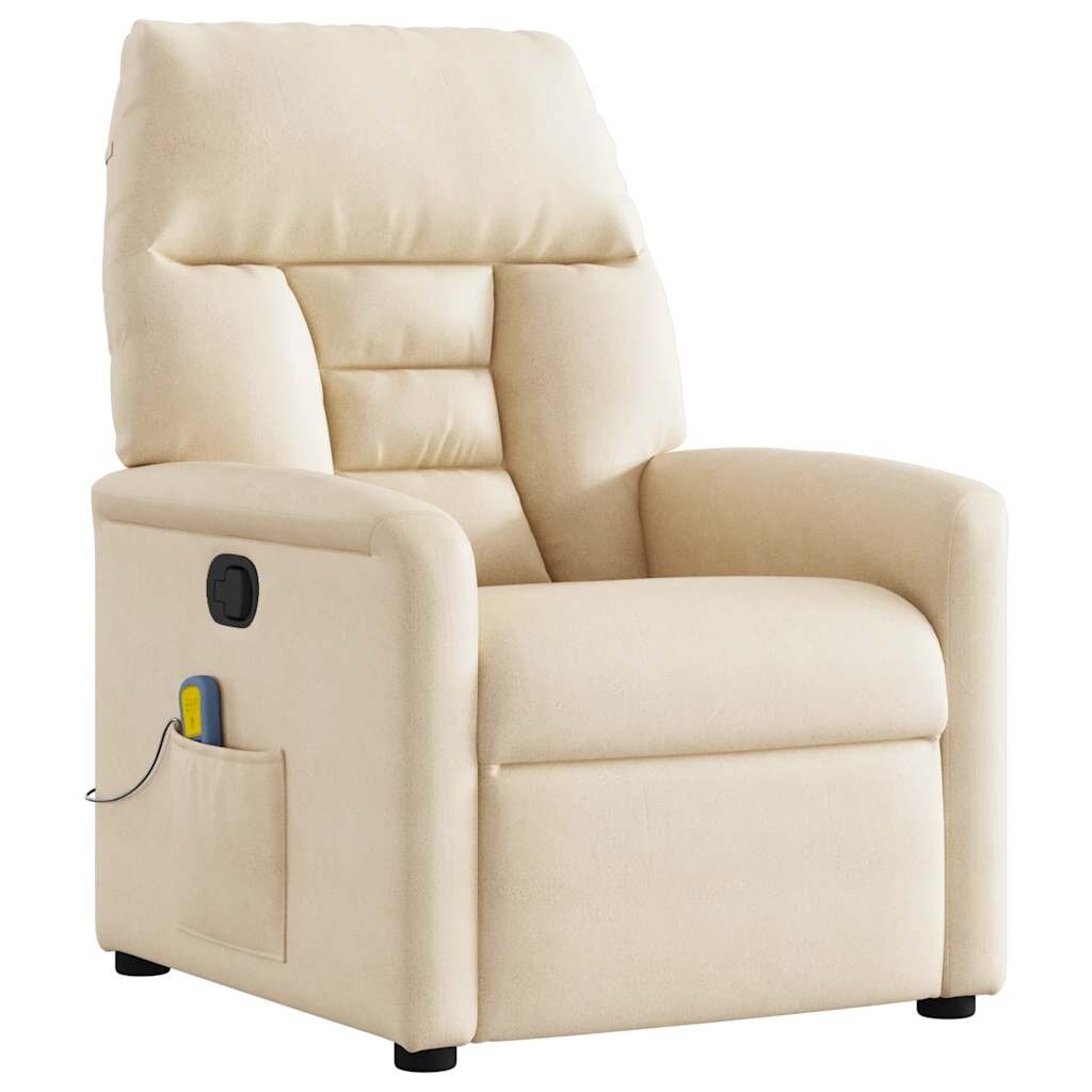 vidaXL Масажен наклоняем стол бежов микрофибърен текстил