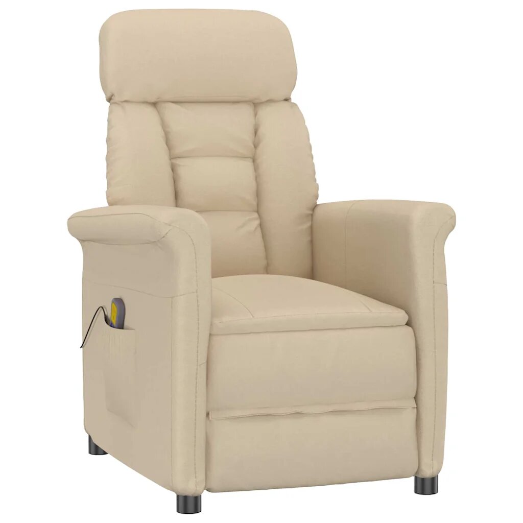 vidaXL Масажен стол Крем 96.5 x 70.5 x 95 см Микрофибър