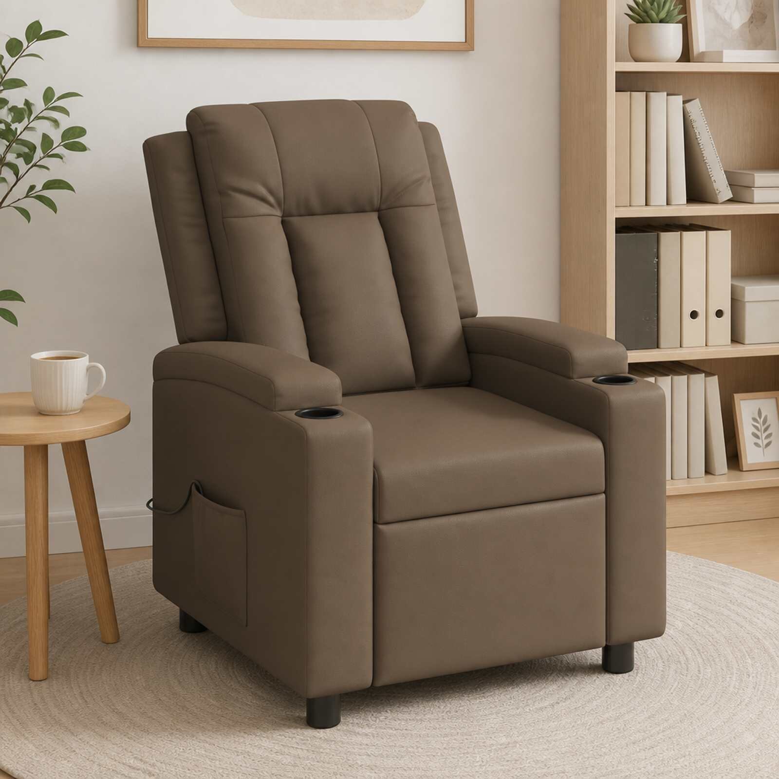 vidaXL Масажен стол реклайнер Сиво 75 x 95 x 100 cm Текстил