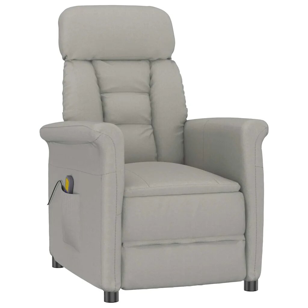 vidaXL Масажен стол Светлосиво 96.5 x 70.5 x 95 см Микрофибър