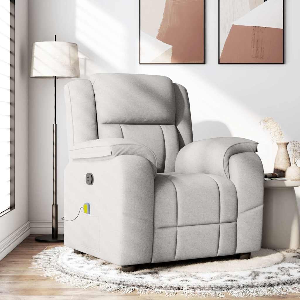 vidaXL Масажен стол за лежанка Cloud Grey Fabric