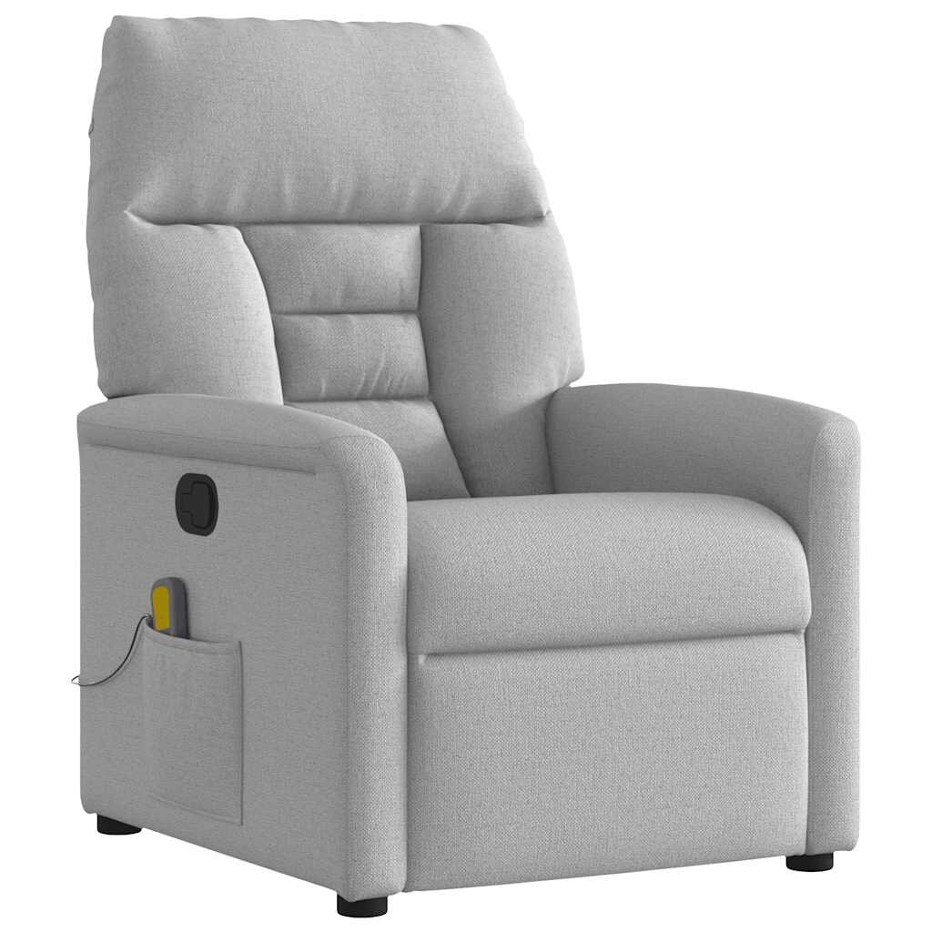 vidaXL Масажен стол за лежанка Cloud Grey Fabric