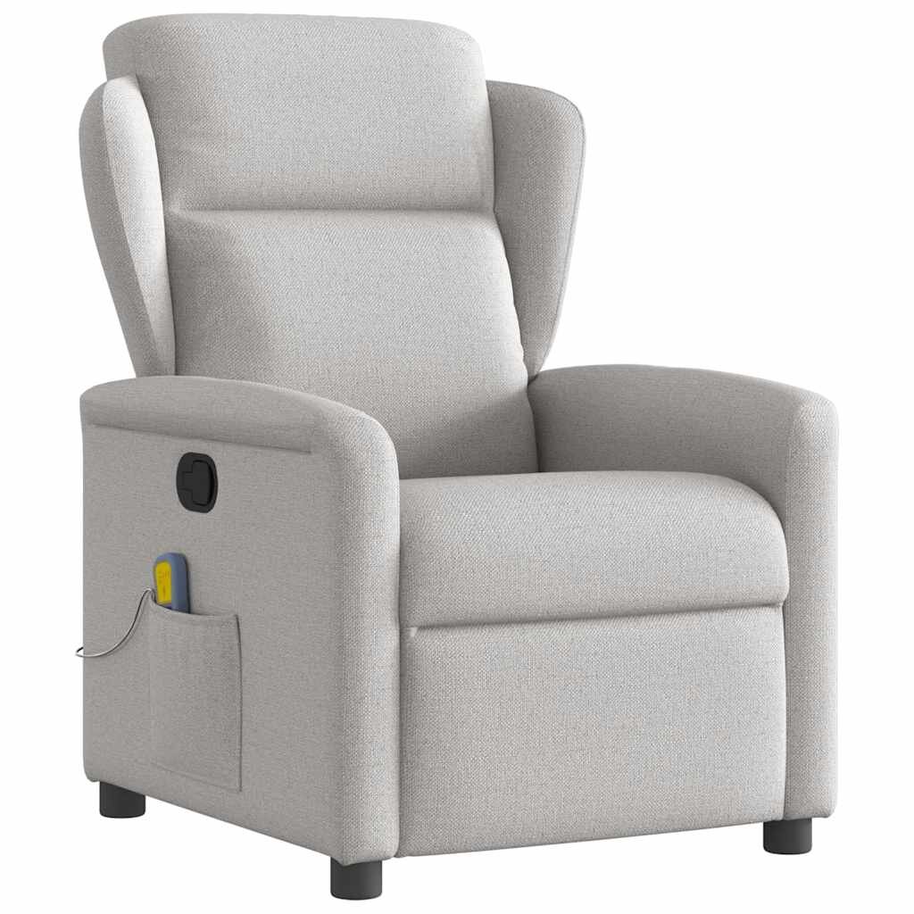 vidaXL Масажен стол за лежанка Cloud Grey Fabric