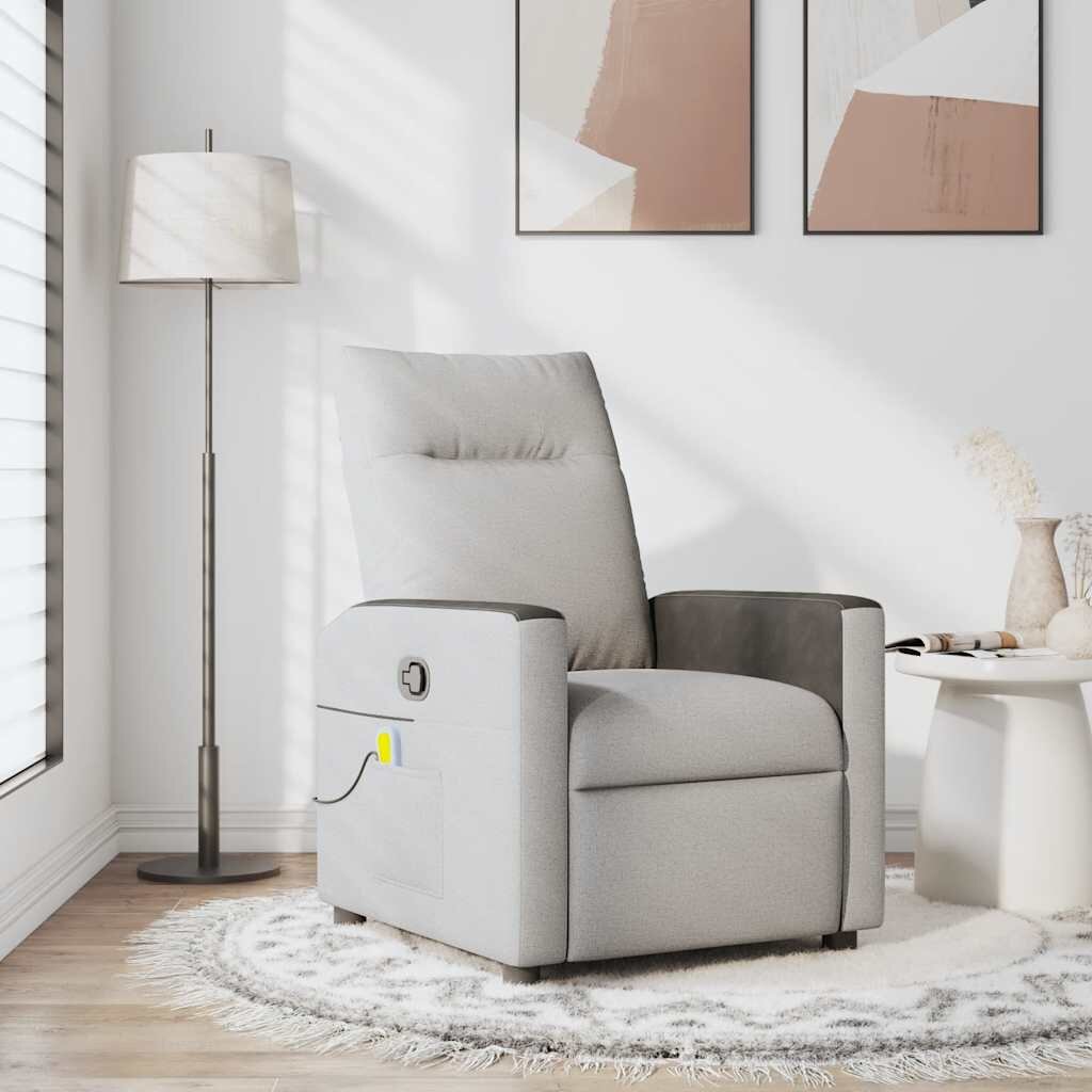 vidaXL Масажен стол за лежанка Cloud Grey Fabric