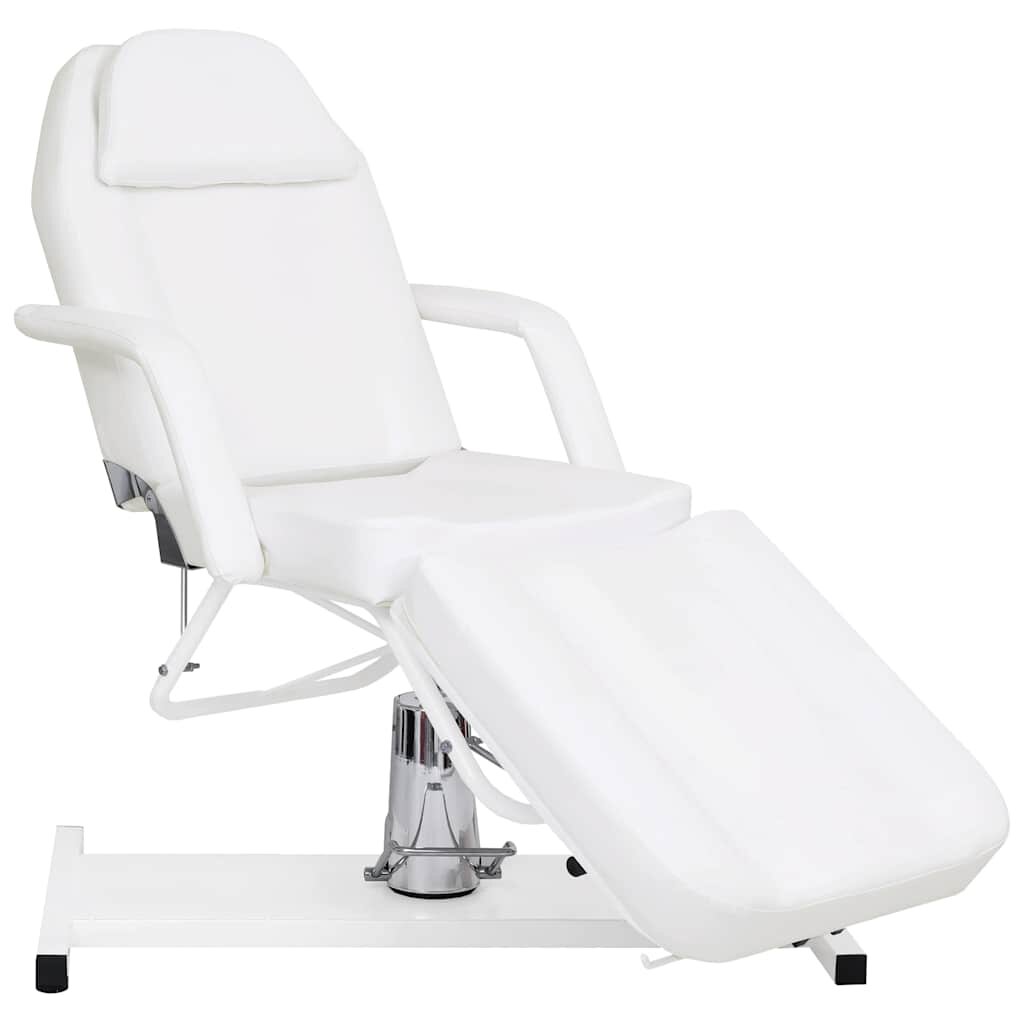 vidaXL Масажна кушетка бяла 180x62x(87-112) см